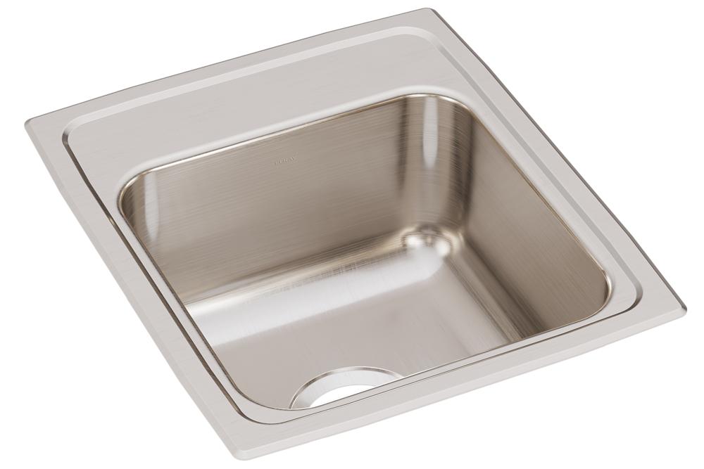 Elkay 18 Gauge Stainless Steel 15" x 17.5" x 7.625" Single Bowl Top Mount Kitchen Sink LRQ15170