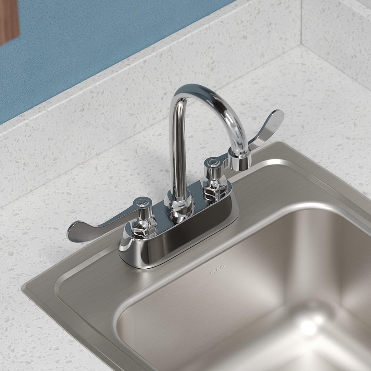 Elkay Lustertone Classic Stainless Steel 15" x 17-1/2" x 7-5/8", 3-Hole Single Bowl Drop-in Bar Sink LR15173