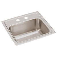 Elkay Lustertone Classic Stainless Steel 17" x 16" x 7-5/8", 2-Hole Single Bowl Drop-in Sink LR17162