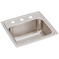Elkay Lustertone Classic Stainless Steel 17" x 16" x 7-5/8", 3-Hole Single Bowl Drop-in Sink LR17163