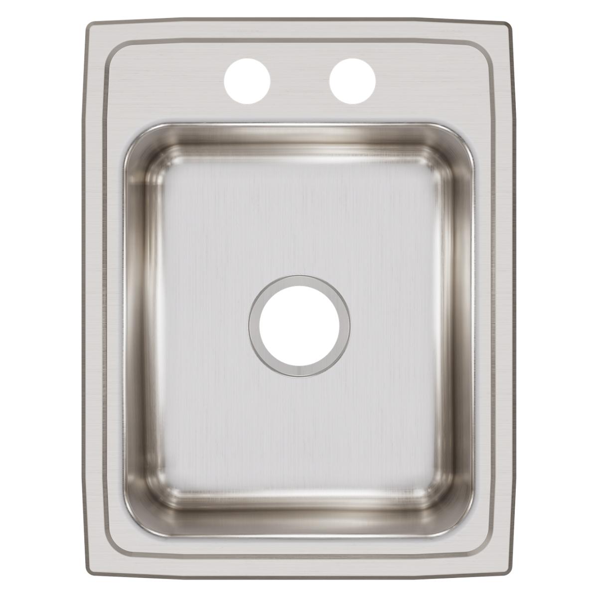 Elkay Lustertone Classic Stainless Steel 17" x 22" x 7-5/8", 2-Hole Single Bowl Drop-in Sink LR17222