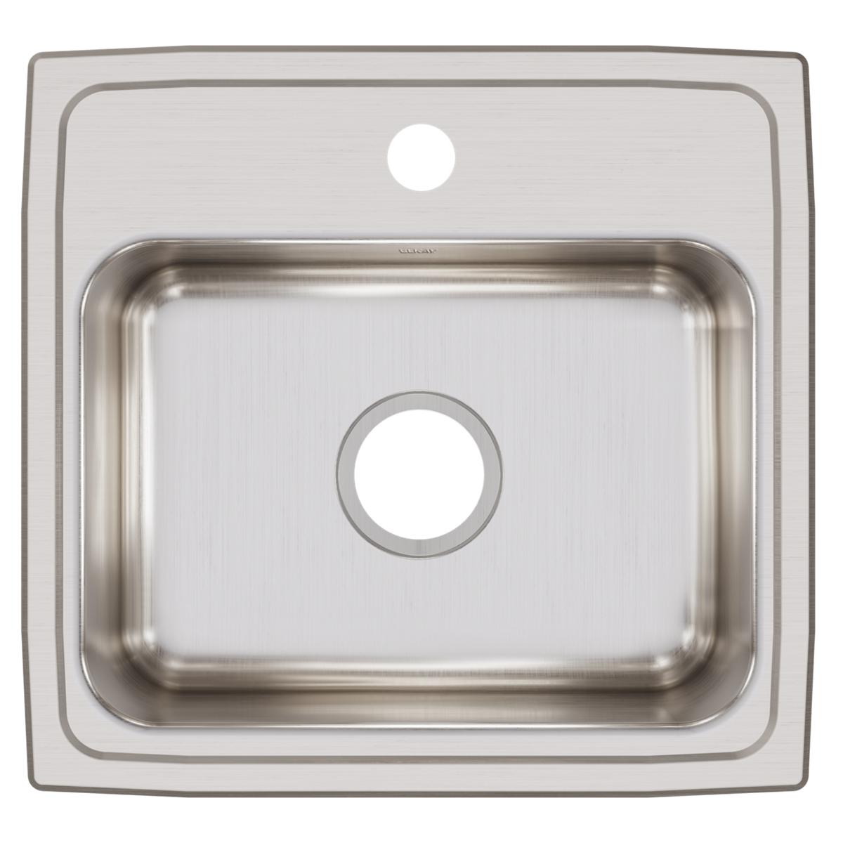 Elkay Lustertone Classic Stainless Steel 19" x 18" x 7-5/8", 1-Hole Single Bowl Drop-in Sink LR19181
