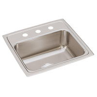 Elkay Lustertone Classic Stainless Steel 19" x 18" x 7-5/8", 3-Hole Single Bowl Drop-in Sink LR19183