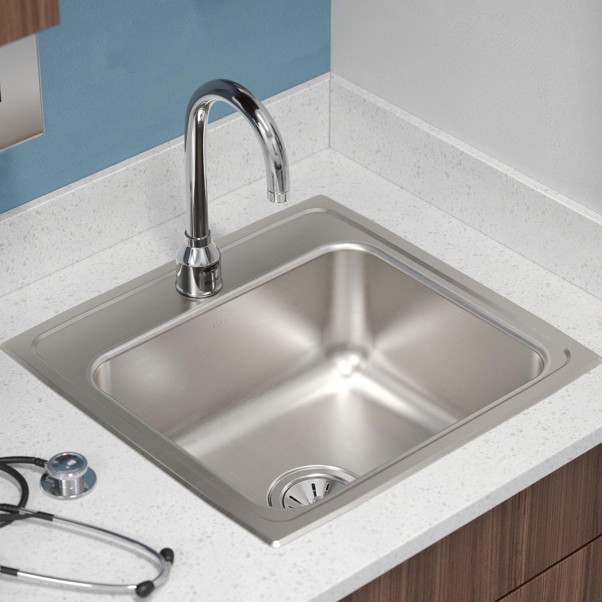 Elkay Lustertone Classic Stainless Steel 19-1/2" x 19" x 7-1/2", 1-Hole Single Bowl Drop-in Sink LR19191