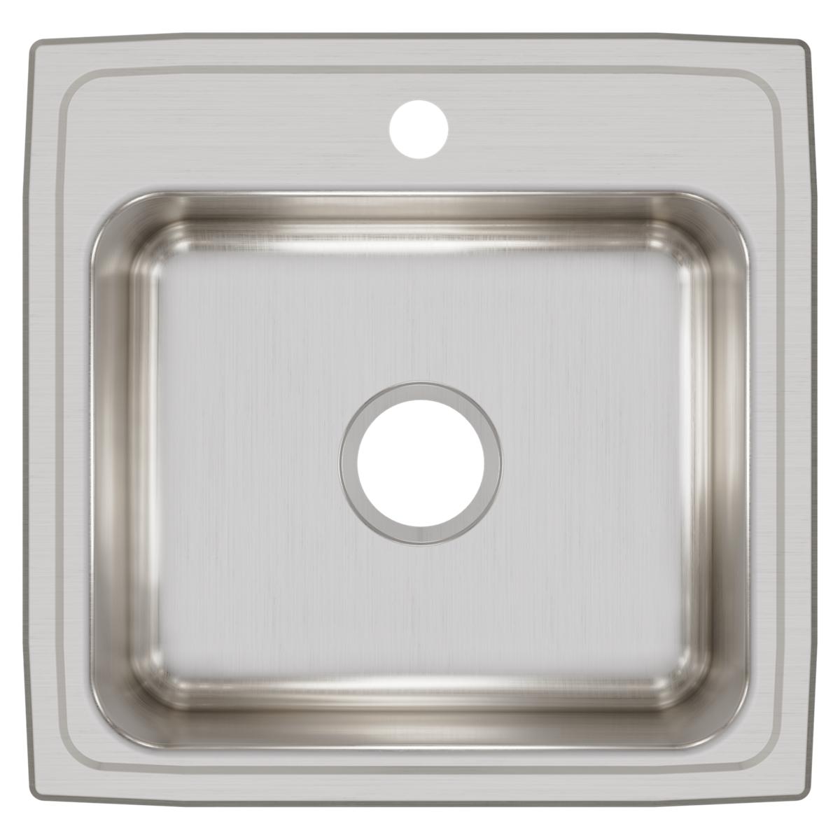Elkay Lustertone Classic Stainless Steel 19-1/2" x 19" x 7-1/2", 1-Hole Single Bowl Drop-in Sink LR19191
