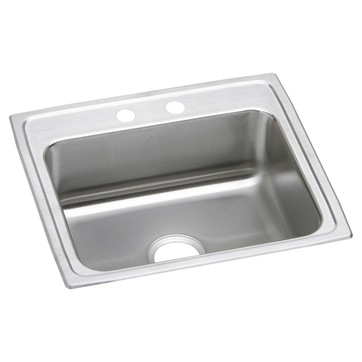 Elkay Lustertone Classic Stainless Steel 22" x 19-1/2" x 7-5/8", 2-Hole Single Bowl Drop-in Sink LR22192