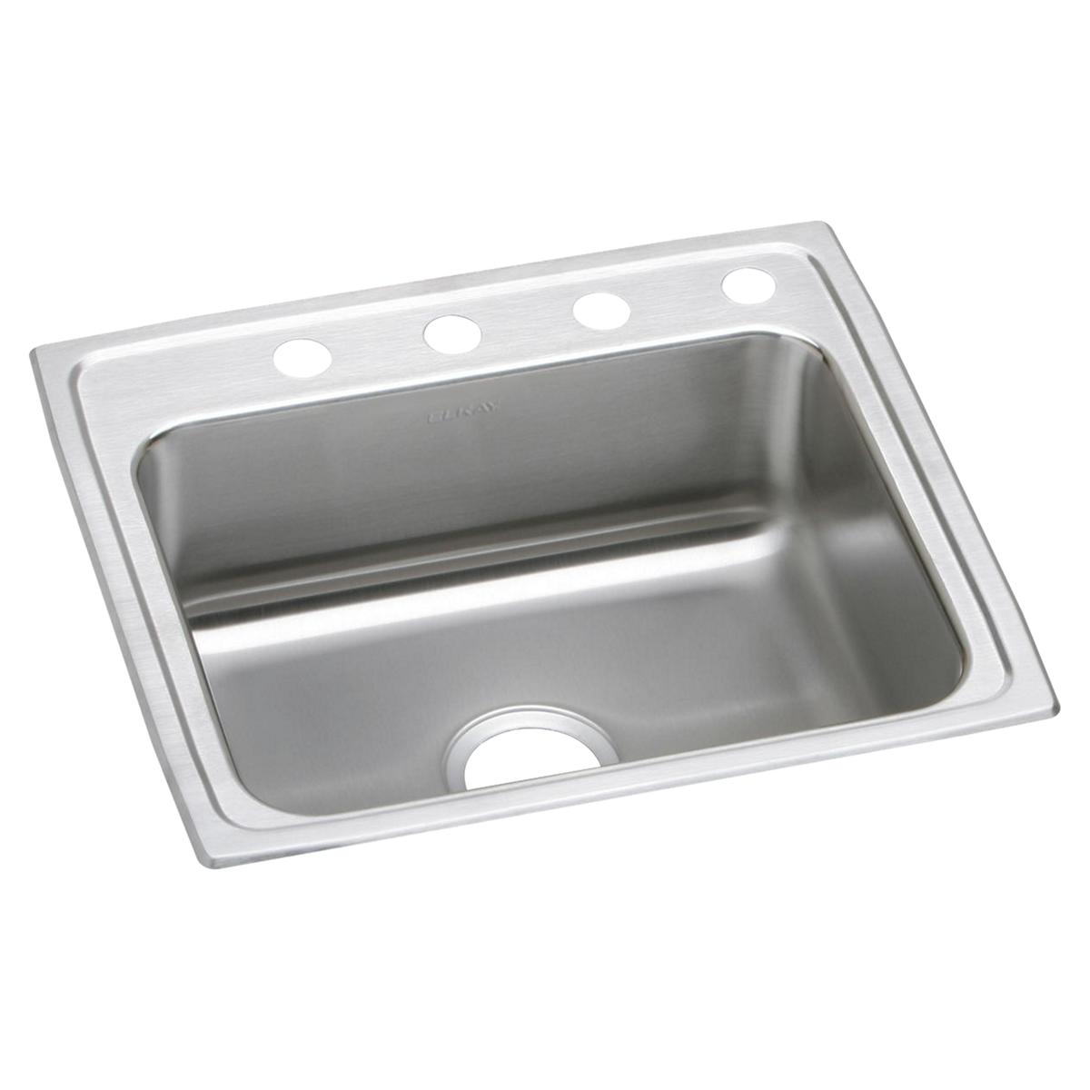 Elkay Lustertone Classic Stainless Steel 22" x 19-1/2" x 7-5/8", 4-Hole Single Bowl Drop-in Sink LR22194
