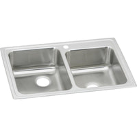 Elkay Lustertone Classic Stainless Steel 33" x 22" x 7-7/8", 60/40 1-Hole Double Bowl Drop-in Sink LR2501