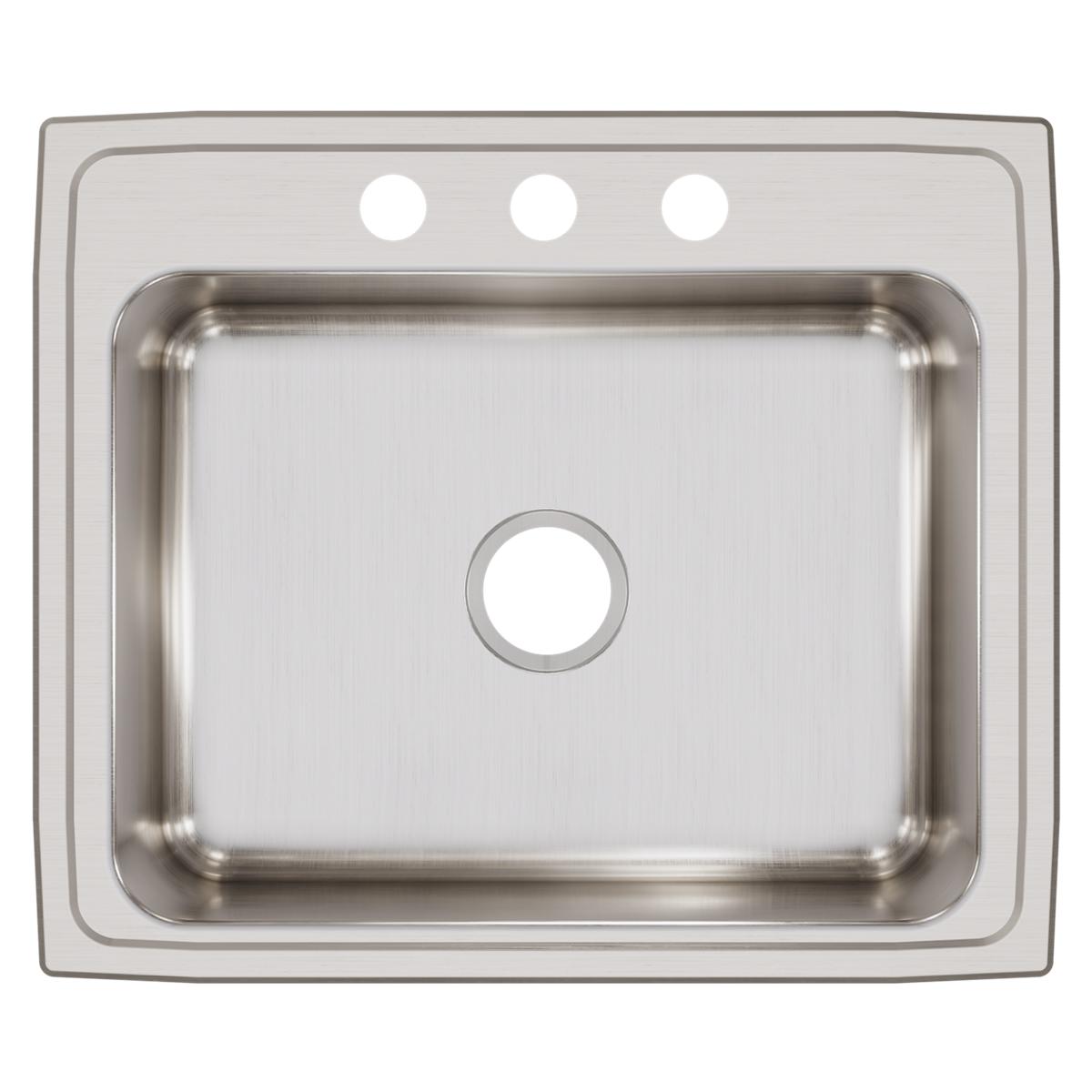 Elkay Lustertone Classic Stainless Steel 25" x 21-1/4" x 7-7/8", 3-Hole Single Bowl Drop-in Sink LR25213