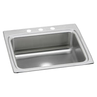 Elkay Lustertone Classic Stainless Steel 25" x 22" x 8-1/8", 3-Hole Single Bowl Drop-in Sink LR25223