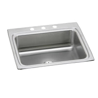 Elkay Lustertone Classic Stainless Steel 25" x 22" x 8-1/8", 3-Hole Single Bowl Drop-in Sink with Perfect Drain LR2522PD3