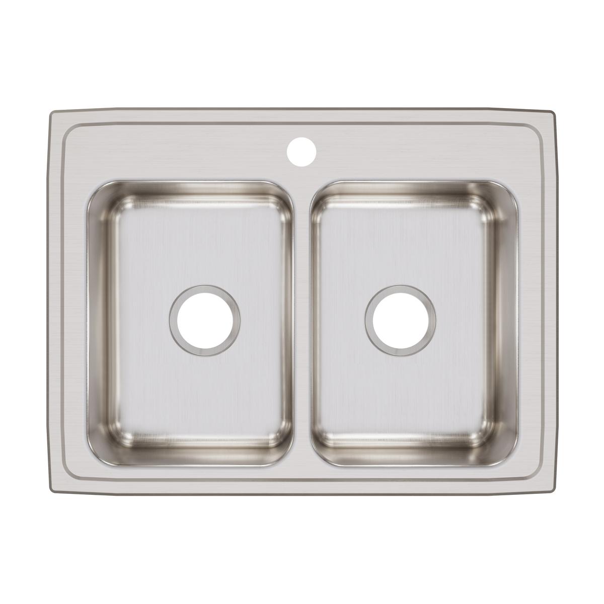 Elkay Lustertone Classic Stainless Steel 29" x 22" x 7-5/8", Equal Double Bowl Drop-in Sink LR29221
