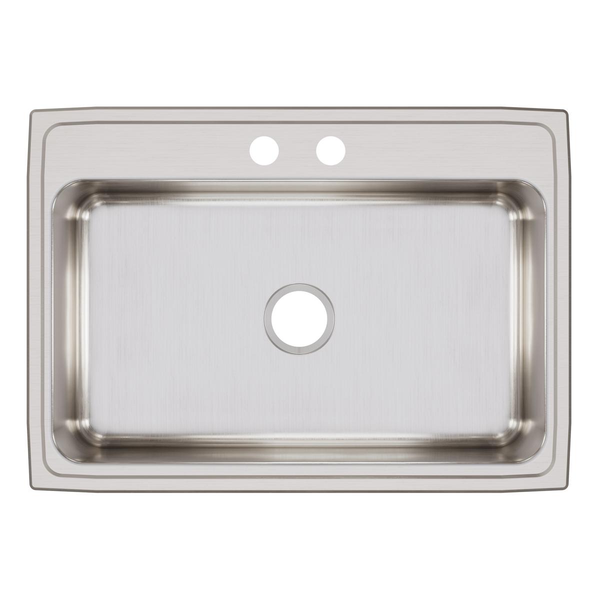 Elkay Lustertone Classic Stainless Steel 31" x 22" x 7-5/8", 2-Hole Single Bowl Drop-in Sink LR31222