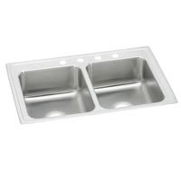 Elkay Lustertone Classic Stainless Steel 43" x 22" x 7-5/8", Equal Double Bowl Drop-in Sink LR43221