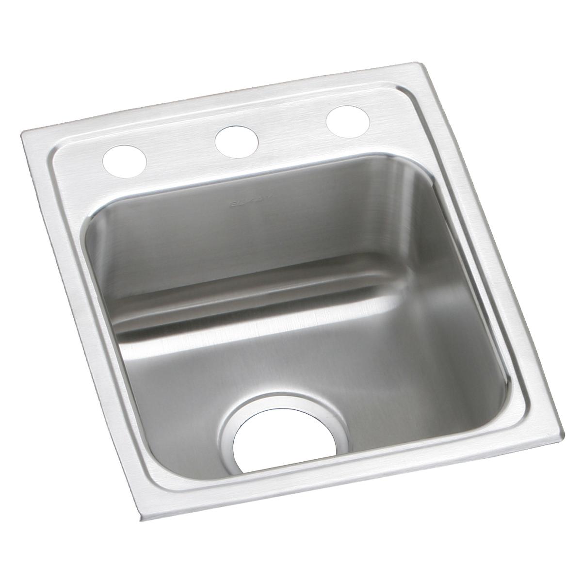 Elkay Lustertone Classic Stainless Steel 15" x 17-1/2" x 4", 2-Hole Single Bowl Drop-in ADA Sink LRAD1517402