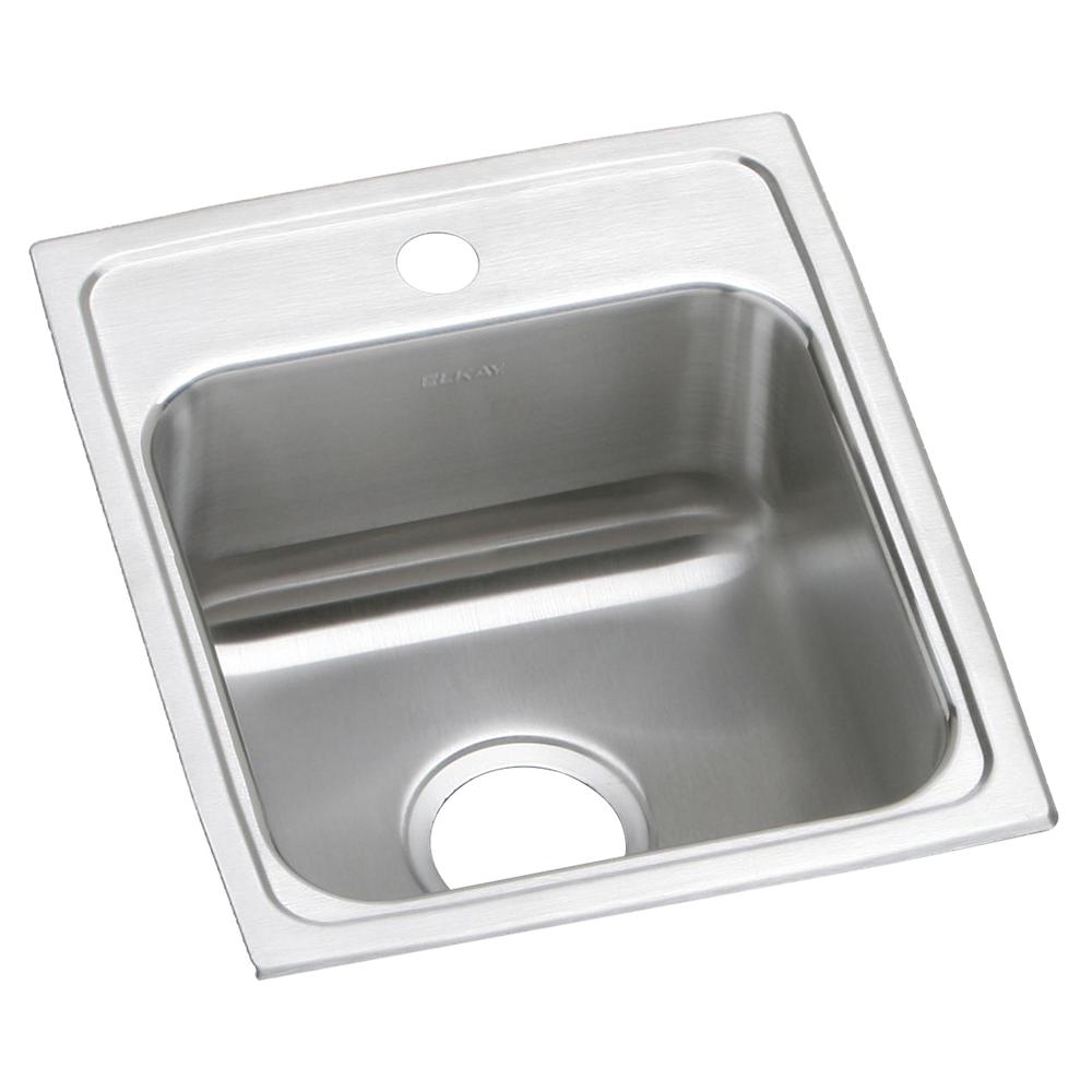 Elkay 18 Gauge Stainless Steel 15" x 17.5" x 6" Single Bowl Top Mount Kitchen Sink LRADQ1517601