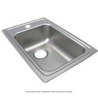 Elkay Lustertone Classic Stainless Steel 15" x 22" x 5-1/2", 2-Hole Single Bowl Drop-in ADA Sink LRAD1522552