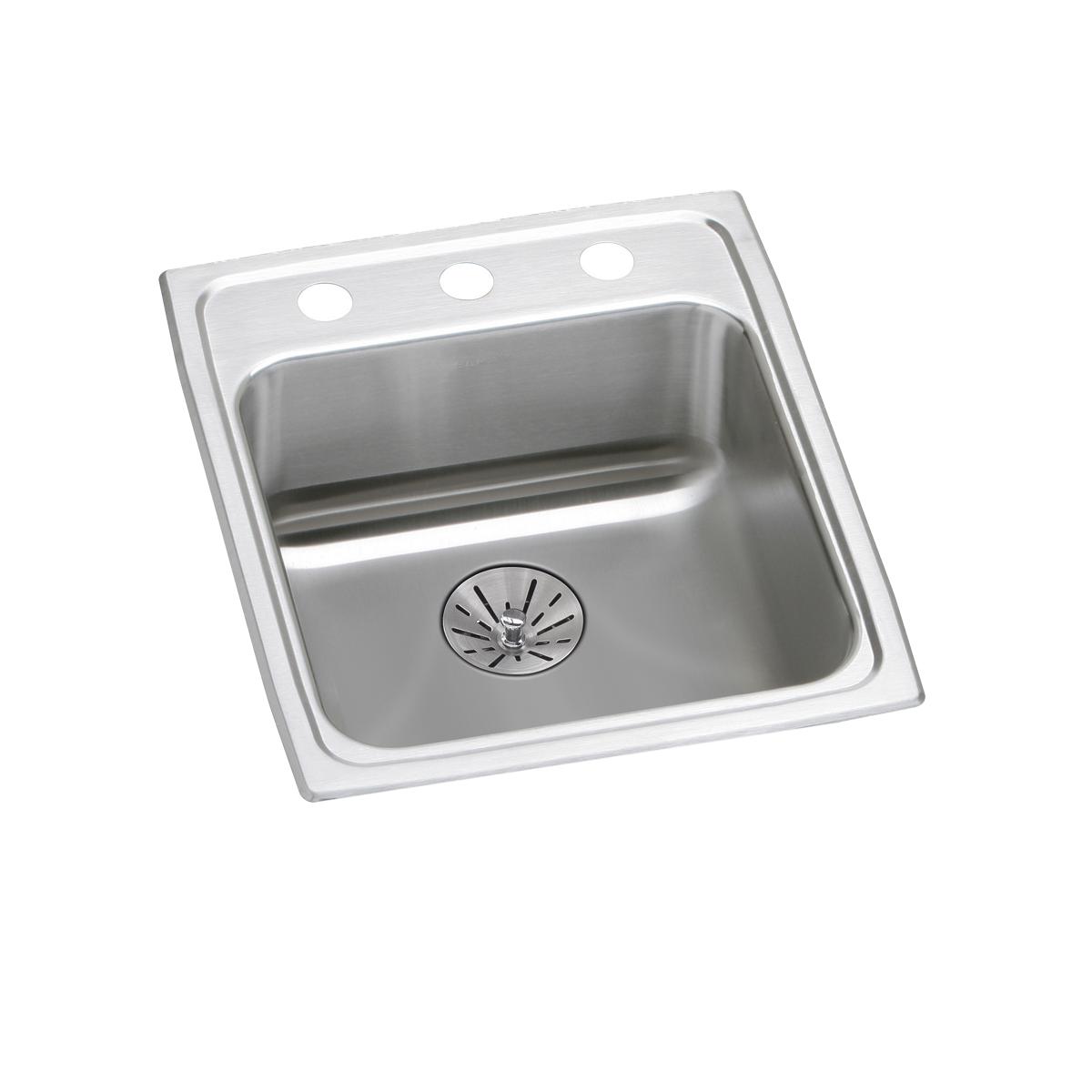 Elkay Lustertone Classic Stainless Steel 15" x 22" x 6-1/2", 2-Hole Single Bowl Drop-in ADA Sink with Perfect Drain LRAD152265PD2