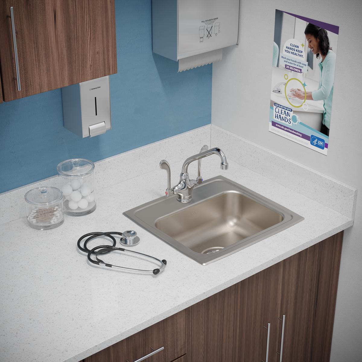 Elkay Lustertone Classic Stainless Steel 17" x 16" x 5-1/2", Single Bowl Drop-in ADA Sink LRAD1716551