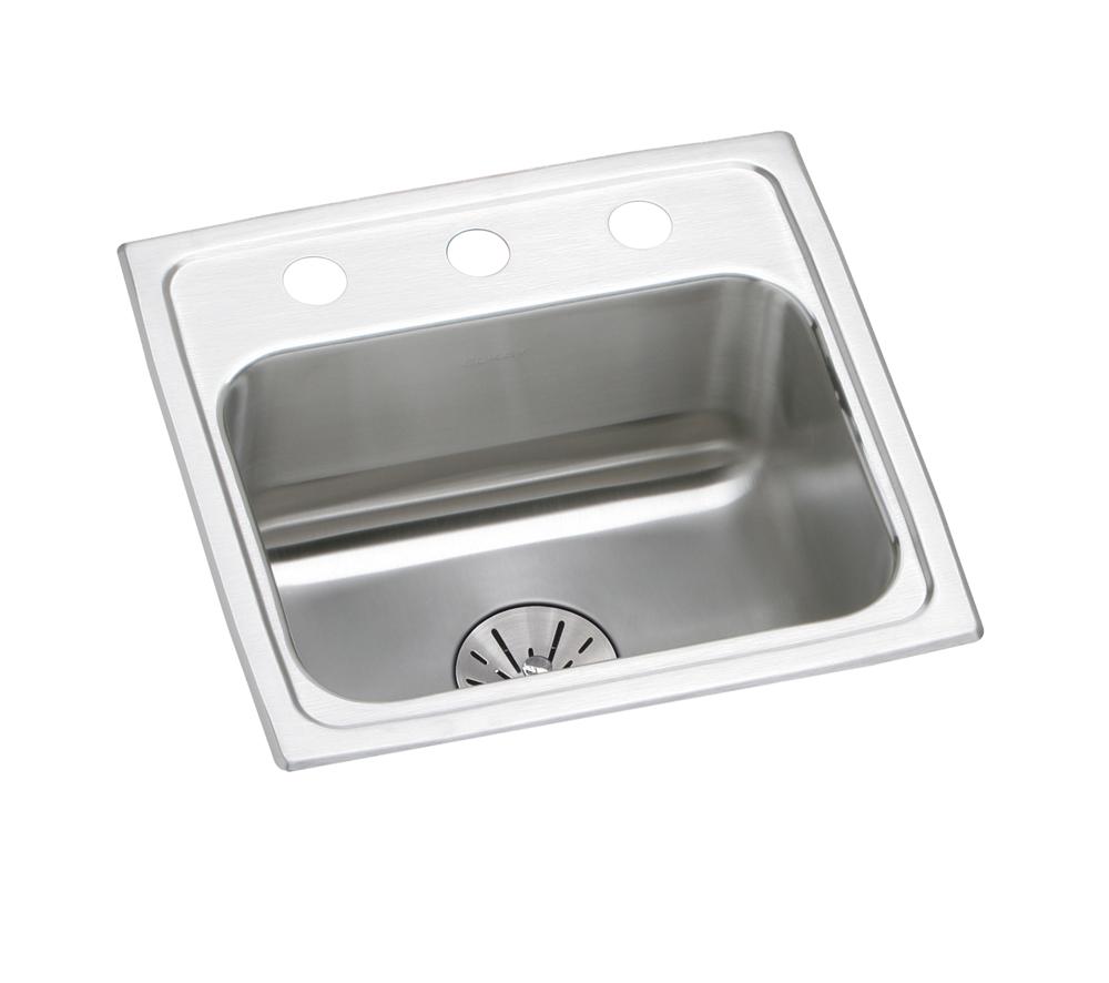 Elkay 18 Gauge Stainless Steel 17" x 16" x 6.5" Single Bowl Drop-in Kitchen Sink Kit LRAD171665PDX