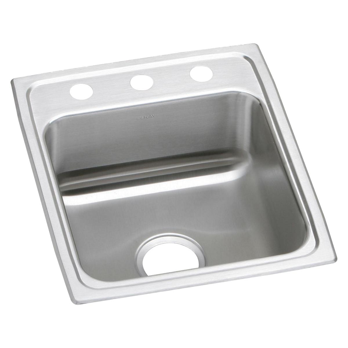 Elkay Lustertone Classic Stainless Steel 17" x 20" x 5", 2-Hole Single Bowl Drop-in ADA Sink LRAD1720502