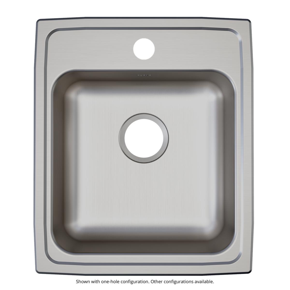 Elkay Lustertone Classic Stainless Steel 17" x 20" x 5-1/2", MR2-Hole Single Bowl Drop-in ADA Sink LRAD172055MR2