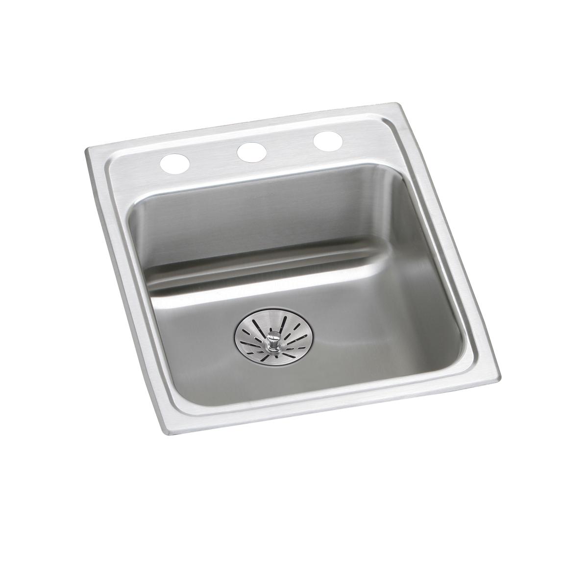 Elkay Lustertone Classic Stainless Steel 17" x 20" x 6-1/2", 1-Hole Single Bowl Drop-in ADA Sink with Perfect Drain LRAD172065PD1