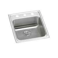 Elkay Lustertone Classic Stainless Steel 17" x 20" x 6-1/2", 1-Hole Single Bowl Drop-in ADA Sink with Perfect Drain LRAD172065PD1