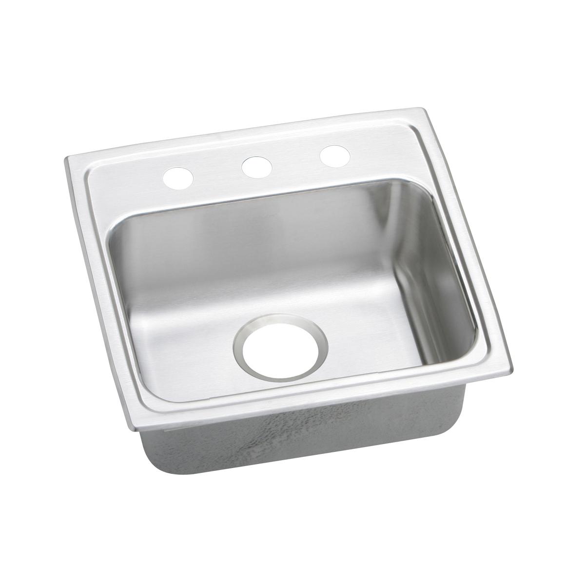 Elkay Lustertone Classic Stainless Steel 19" x 18" x 6-1/2", 2-Hole Single Bowl Drop-in ADA Sink with Quick-clip LRADQ1918652