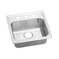 Elkay Lustertone Classic Stainless Steel 19" x 18" x 6-1/2", 2-Hole Single Bowl Drop-in ADA Sink with Quick-clip LRADQ1918652