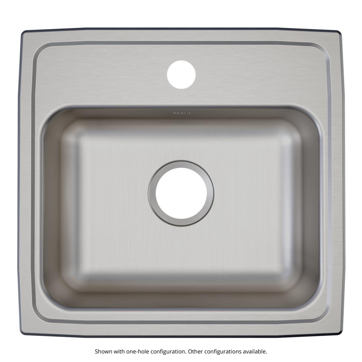 Elkay Lustertone Classic Stainless Steel 19" x 18" x 6", OS4-Hole Single Bowl Drop-in ADA Sink LRAD191860OS4