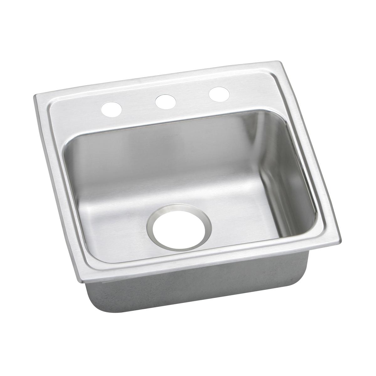 Elkay Lustertone Classic Stainless Steel 19-1/2" x 19" x 5-1/2", Single Bowl Drop-in ADA Sink LRADQ1919553