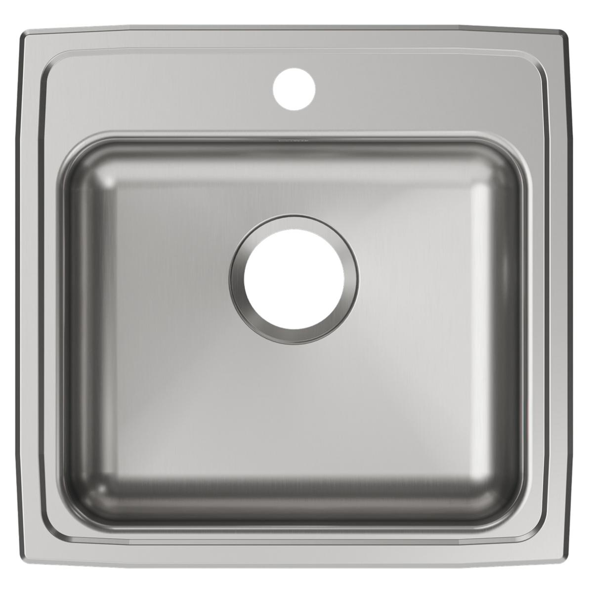 Elkay Lustertone Classic Stainless Steel 19-1/2" x 19" x 5", 1-Hole Single Bowl Drop-in ADA Sink LRAD1919501