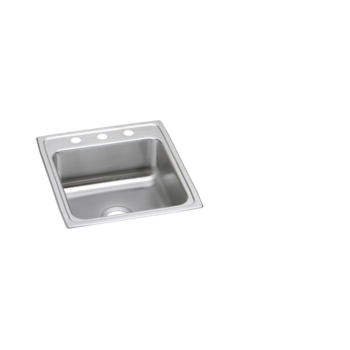Elkay Lustertone Classic Stainless Steel 19-1/2" x 22" x 4-1/2", 3-Hole Single Bowl Drop-in ADA Sink LRAD2022453