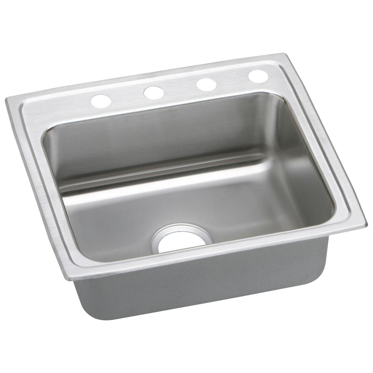 Elkay Lustertone Classic Stainless Steel 22" x 19-1/2" x 6", Single Bowl Drop-in ADA Sink LRADQ2219601