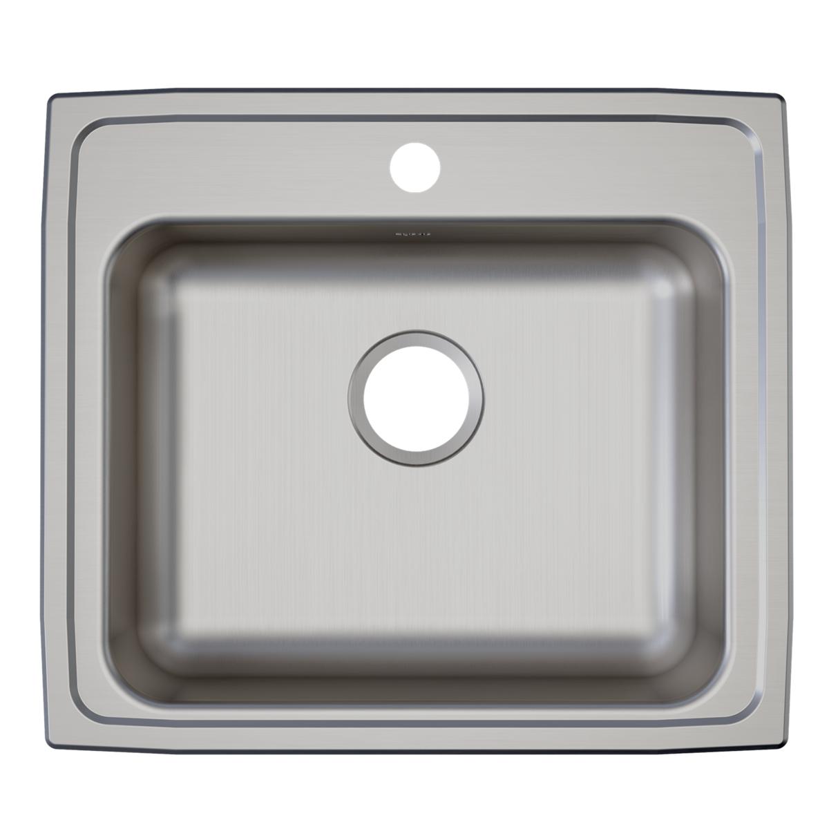 Elkay Lustertone Classic Stainless Steel 22" x 19-1/2" x 5-1/2", Single Bowl Drop-in ADA Sink LRAD2219552