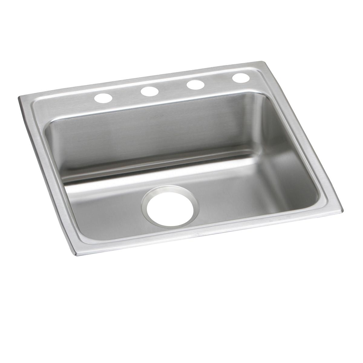 Elkay Lustertone Classic Stainless Steel 22" x 22" x 5", 2-Hole Single Bowl Drop-in ADA Sink LRAD2222502
