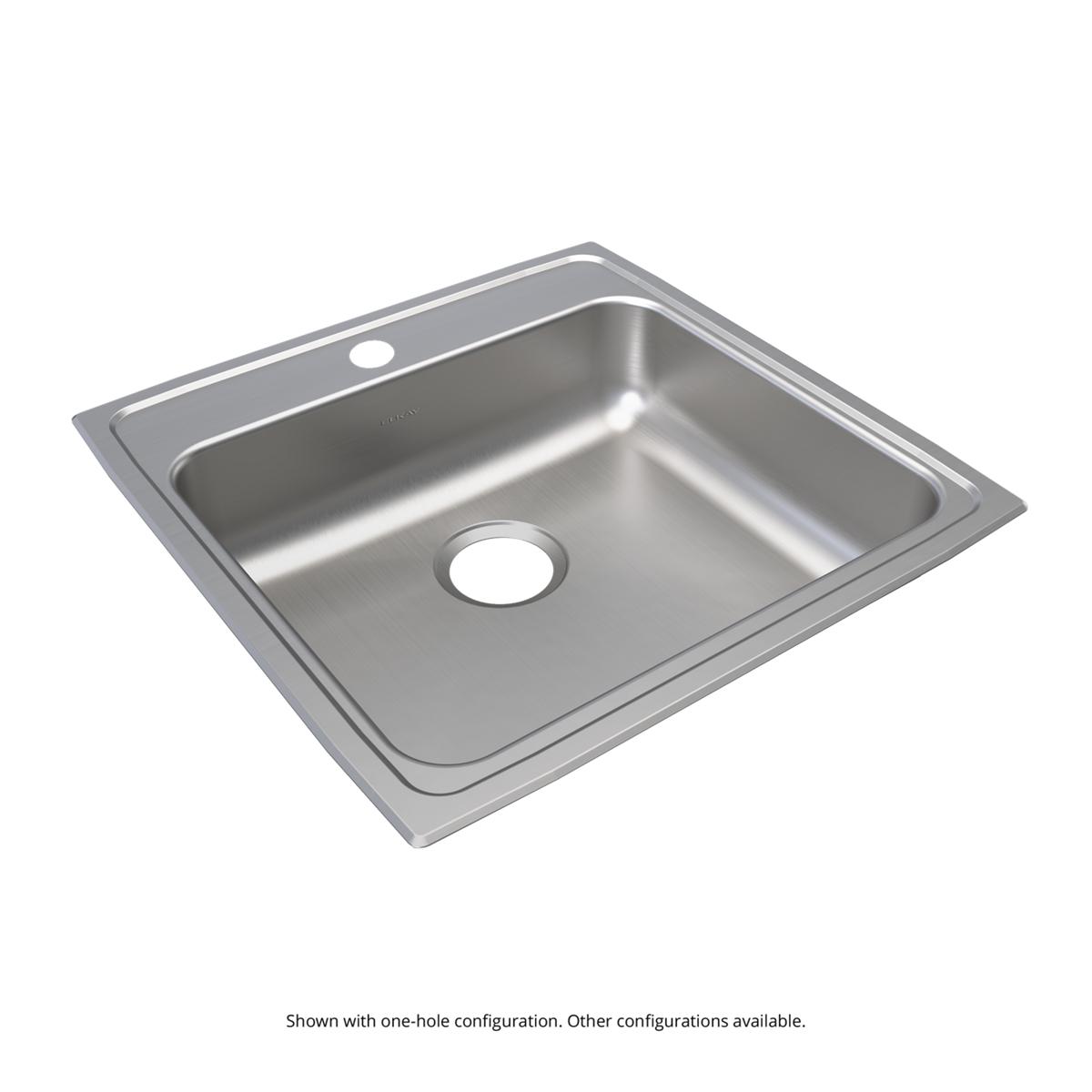 Elkay Lustertone Classic Stainless Steel 22" x 22" x 6-1/2", 3-Hole Single Bowl Drop-in ADA Sink LRAD2222653