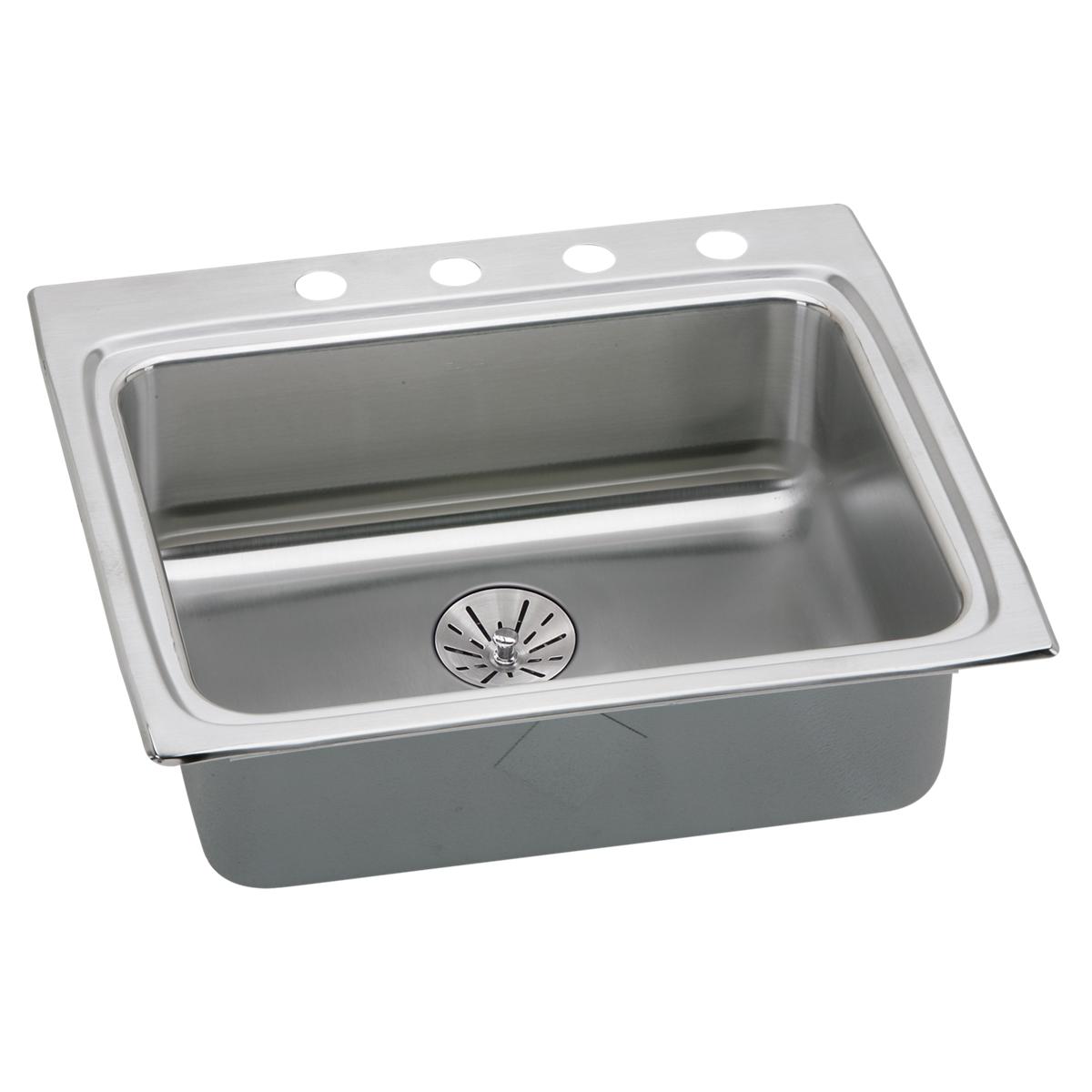 Elkay Lustertone Classic Stainless Steel 25" x 22" x 6-1/2", Single Bowl Drop-in ADA Sink with Perfect Drain LRADQ252265PD1