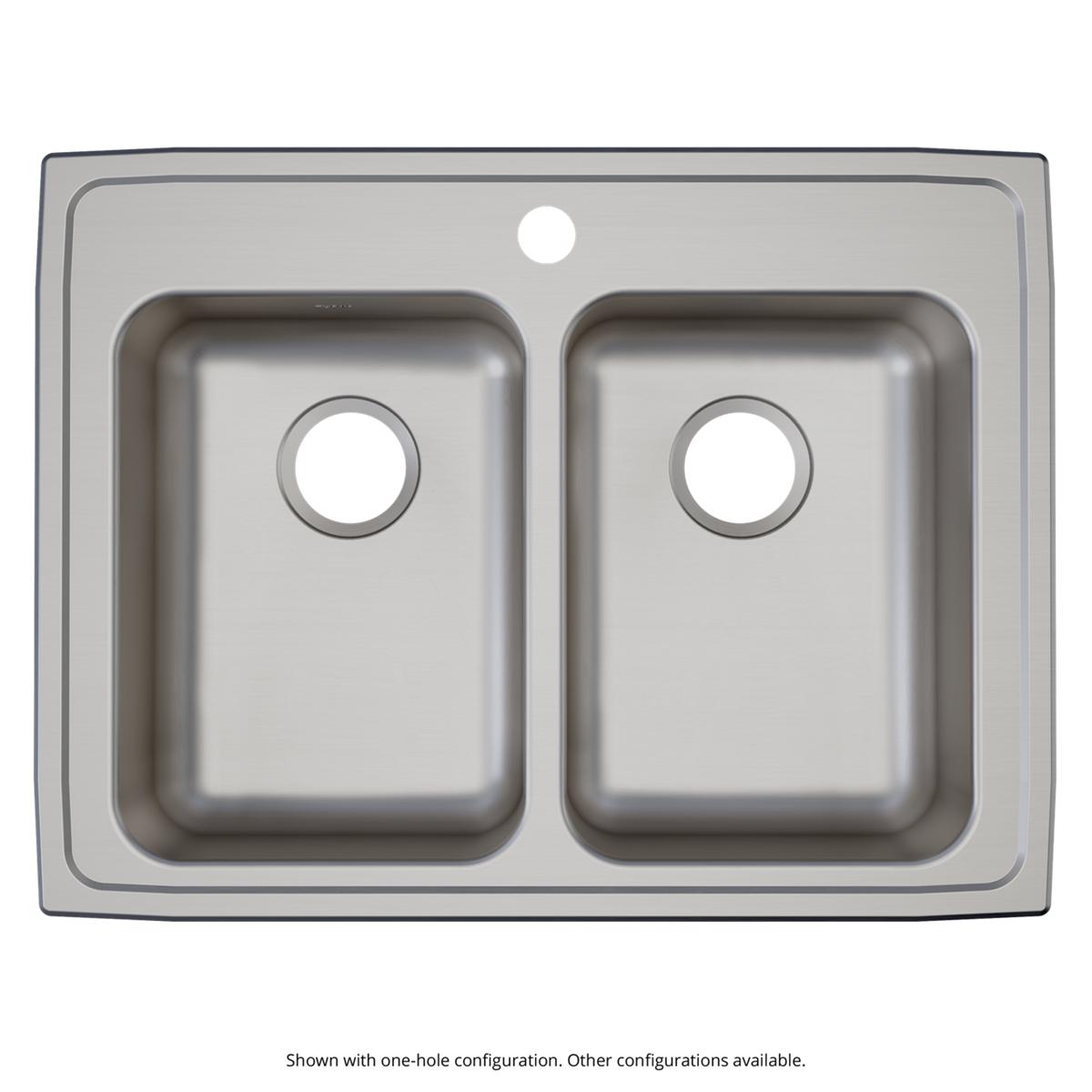 Elkay Lustertone Classic Stainless Steel 29" x 22" x 5-1/2", 4-Hole Equal Double Bowl Drop-in ADA Sink LRAD2922554