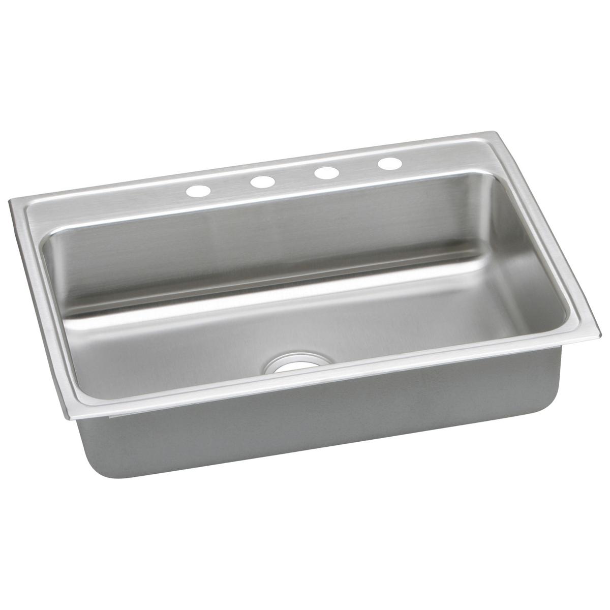 Elkay Lustertone Classic Stainless Steel 31" x 22" x 5-1/2", 1-Hole Single Bowl Drop-in ADA Sink with Quick-clip LRADQ3122551
