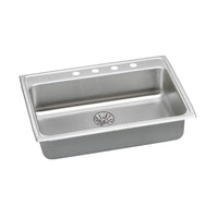 Elkay Lustertone Classic Stainless Steel 31" x 22" x 6-1/2", 3-Hole Single Bowl Drop-in ADA Sink with Perfect Drain and Quick-clip LRADQ312265PD3