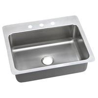 Elkay Lustertone Classic Stainless Steel 27" x 22" x 8", 3-Hole Single Bowl Dual Mount Sink LSR27223