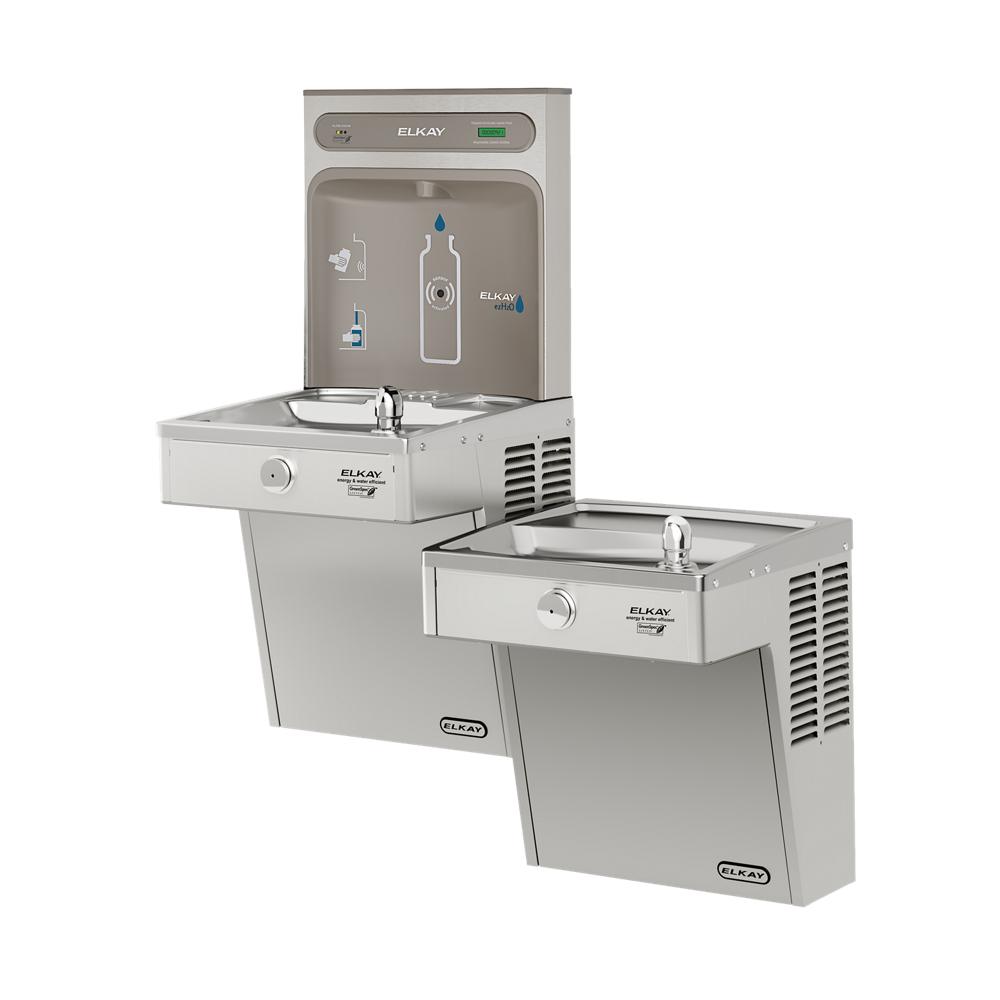Elkay ezH2O Bottle Filling Station & Bi-Level High Efficiency Vandal-Resistant Cooler, Filtered, 8.0 GPH LVRCGRNTL8WSK