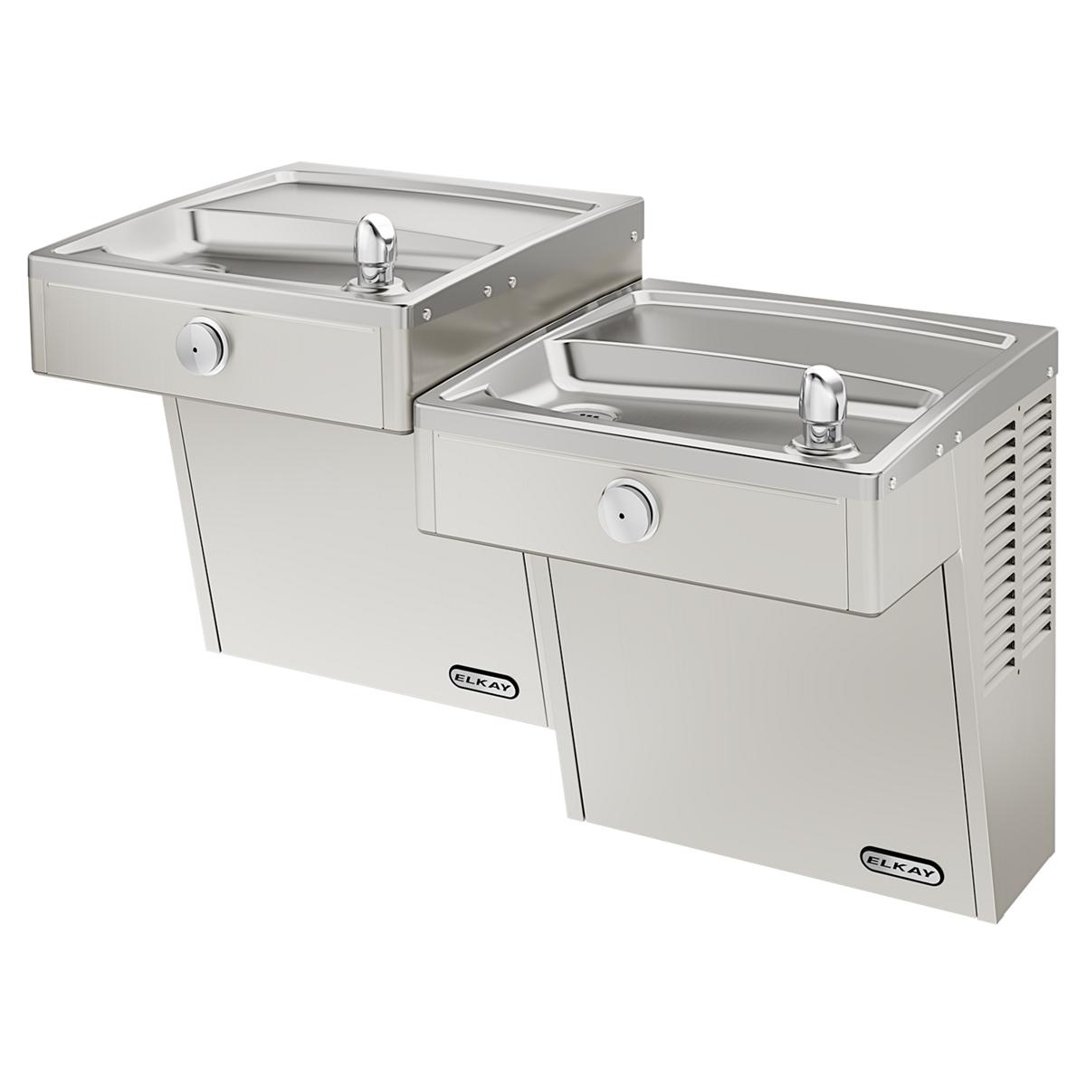Elkay Cooler Wall Mount Bi-Level ADA Vandal-Resistant Filtered Refrigerated, Stainless LVRCTL8SC