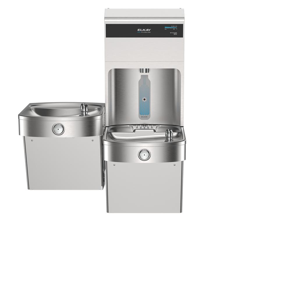 Elkay Pro Filtration VR Bottle Filling Station & Bi-Level ADA Cooler Non- Ref SS Sediment Prefilter LVRCTLDWSPRO-FSR5