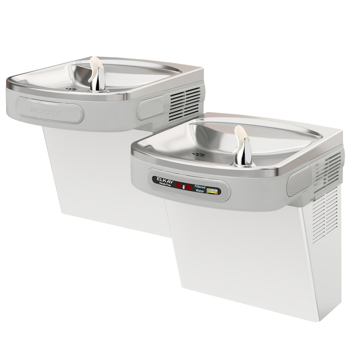 Elkay Versatile Cooler Wall Mount Bi-Level ADA Hands-Free, Filtered Refrigerated Stainless LZOSTL8SC