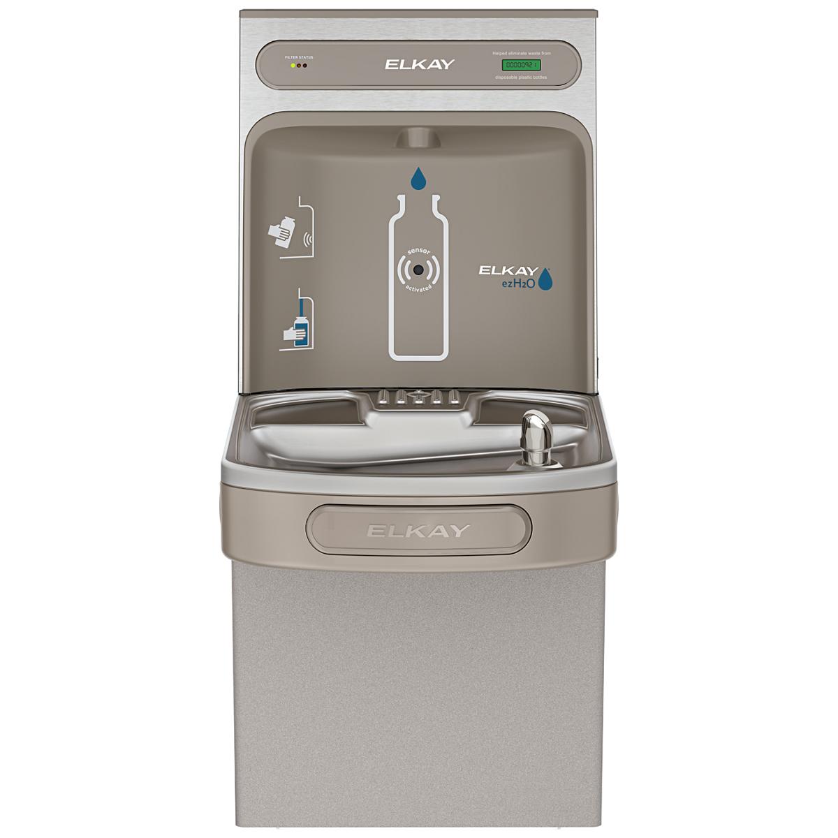 Elkay ezH2O Bottle Filling Station with Single ADA Vandal-Resistant Cooler, Filtered Refrigerated Light Gray LZS8WSVRLK