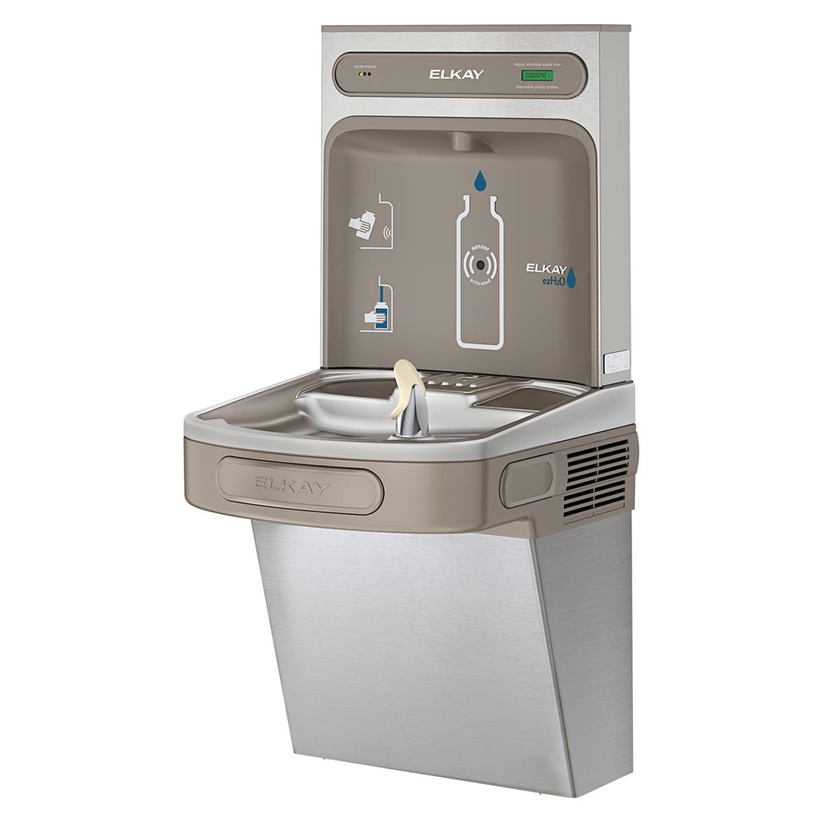 Elkay ezH2O Bottle Filling Station with Single ADA Cooler, Filtered Non-Refrigerated Stainless LZSDWSSK