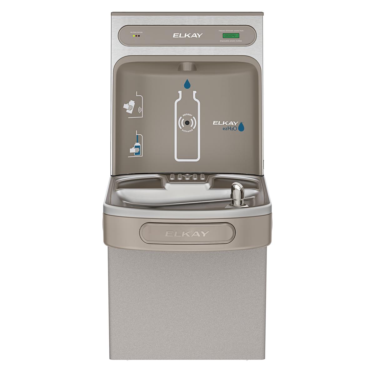 Elkay ezH2O Bottle Filling Station with Single ADA Vandal-Resistant Cooler, Filtered Non-Refrigerated Light Gray LZSDWSVRLK